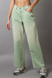 POL Embellishments Gradient Wide Leg Pants