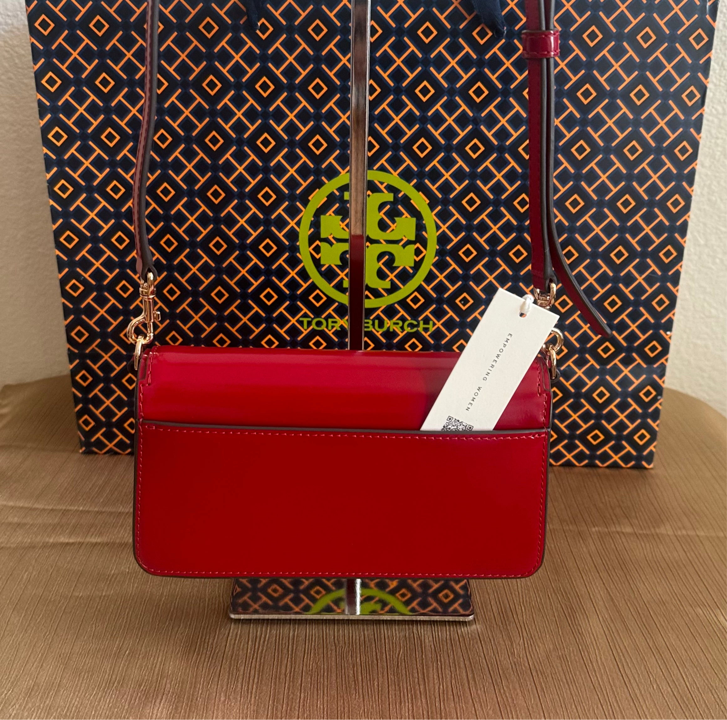 Tory Burch Emerson Patent Leather Mini Crossbody Handbag