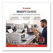 Canon® MegaTank MAXIFY GX4020 Wireless Color All-in-One Inkjet Printer, Copy, Fax, Print, Scan