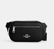 Coach Leather Unisex Elias Mini Belt Bag Fanny Pack Sling Bag In Black