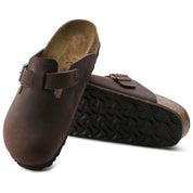 Birkenstock Boston Oiled Leather Soft Footbed Clog in Habana