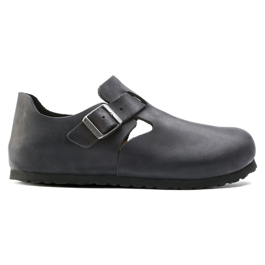 Birkenstock London Oiled Leather Classic Footbed in Black