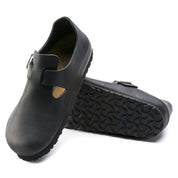 Birkenstock London Oiled Leather Classic Footbed in Black