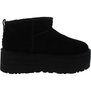 Classic Ultra Mini Platform Womens Suede Sherpa Ankle Boots