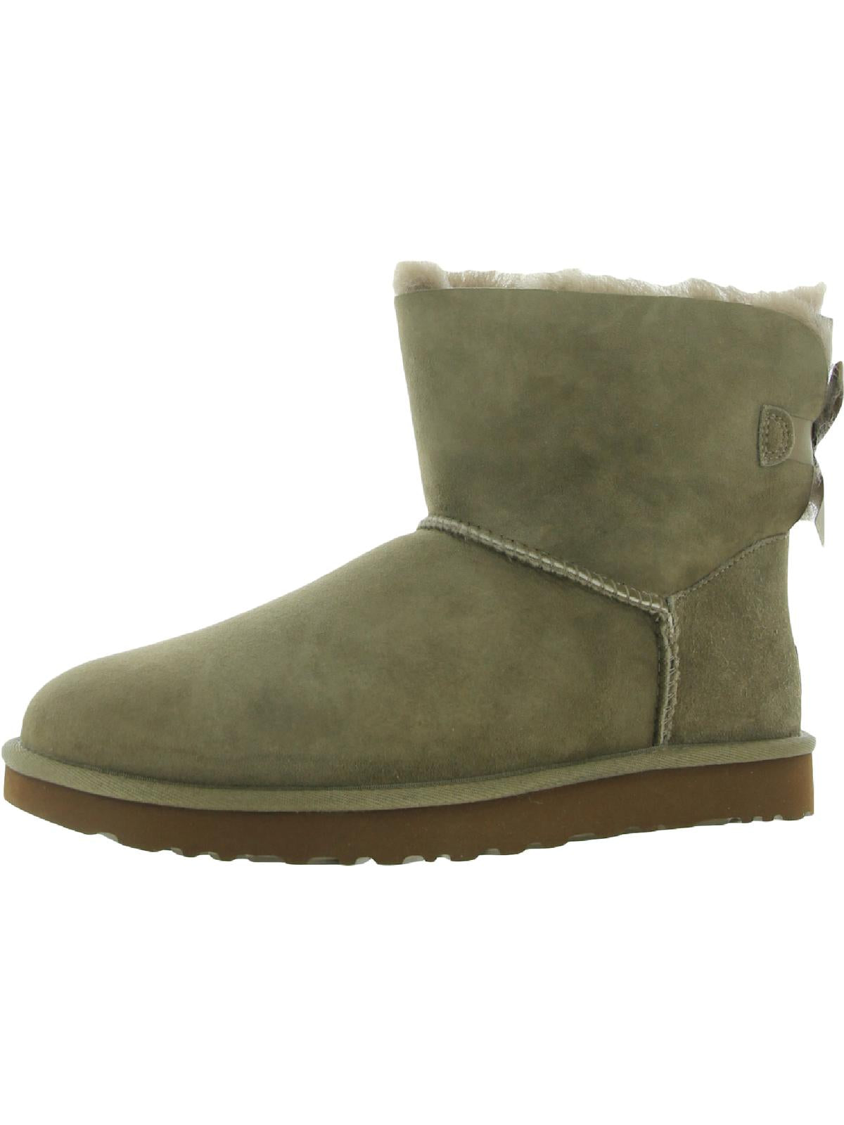 Mini Bailey Bow II Womens Suede Shearling Winter Boots