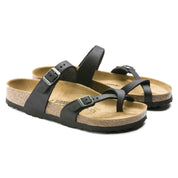 Birkenstock Mayari Oiled Leather Classic Footbed Sandal in Black