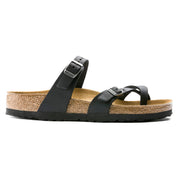 Birkenstock Mayari Oiled Leather Classic Footbed Sandal in Black