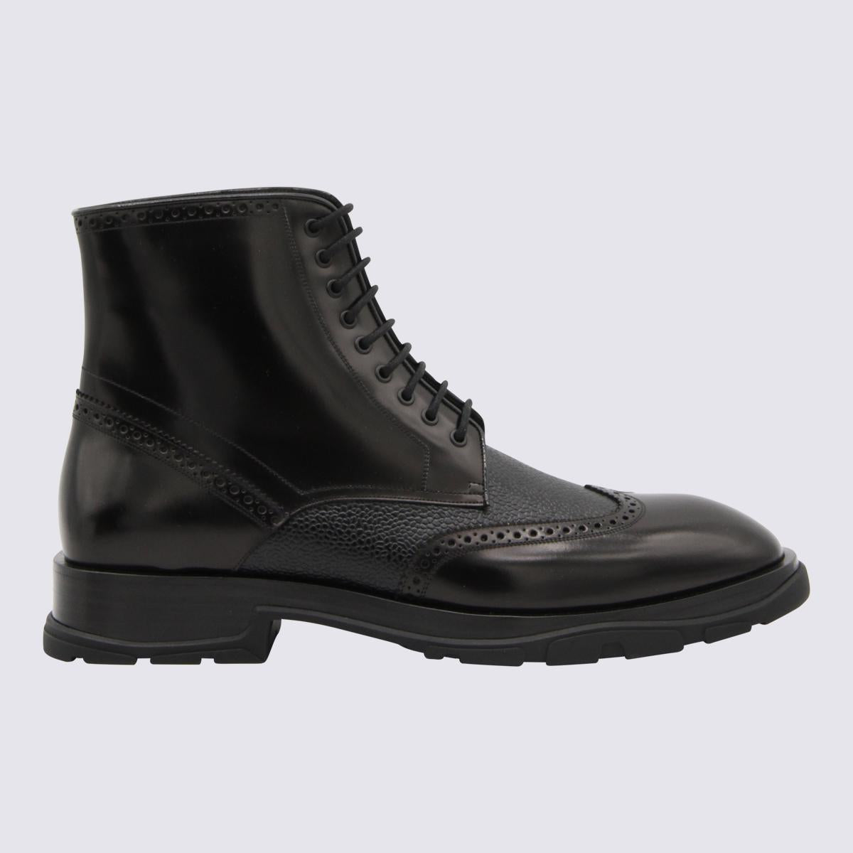 Alexander McQueen Black Leather Boots