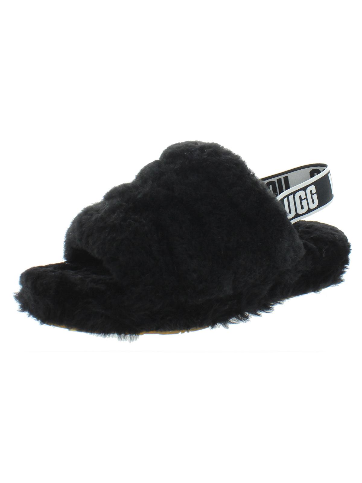 Fluff Yeah Womens Shearling Slingback Slide Slippers