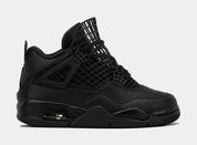 Air Jordan 4 Retro Net Womens Lifestyle Shoes (Black/Black/Metallic Silver)