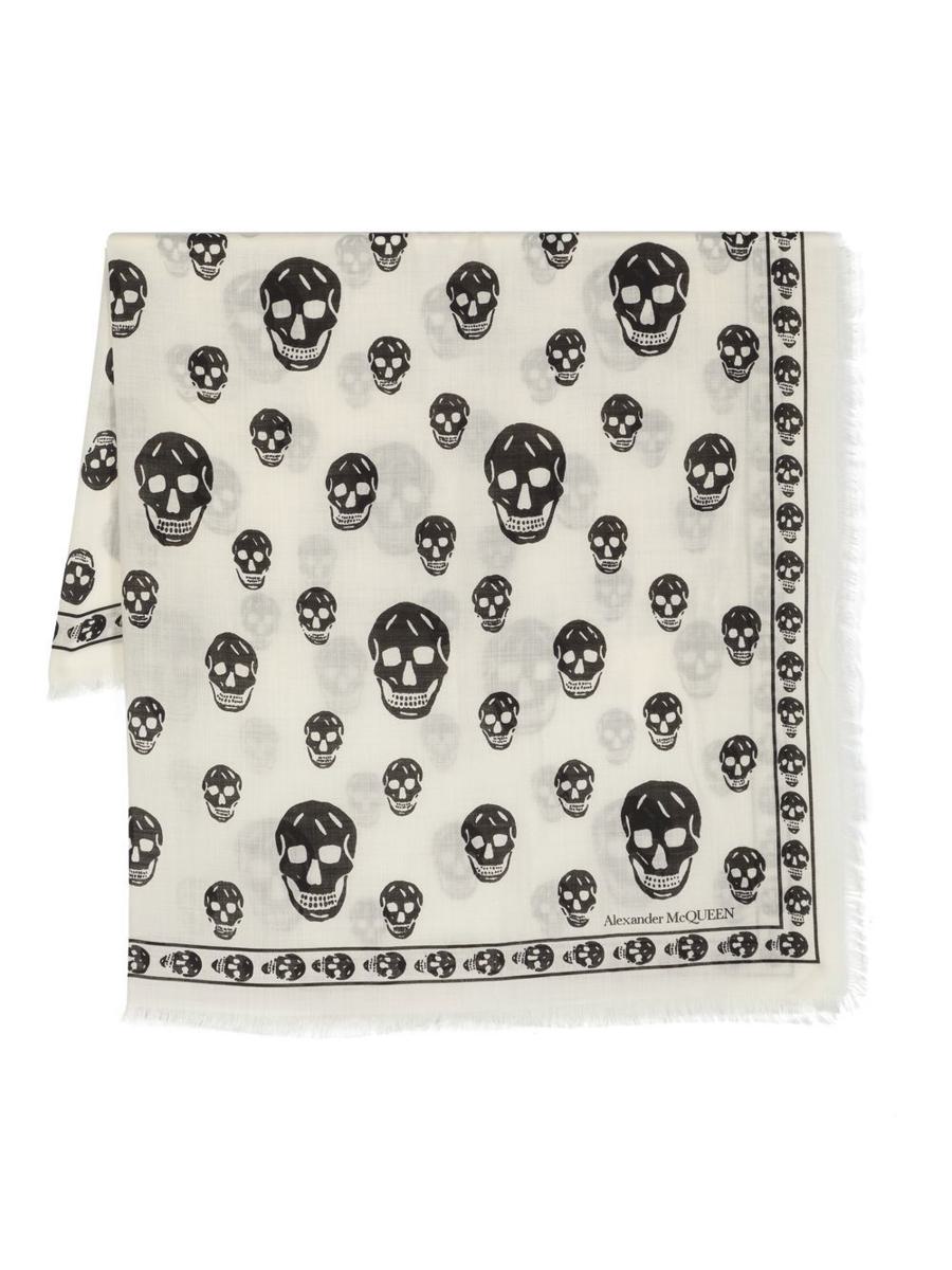 Alexander McQueen Biker Skull Wool Scarf