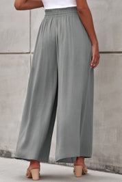 Drawstring Waist Wide Leg Pants