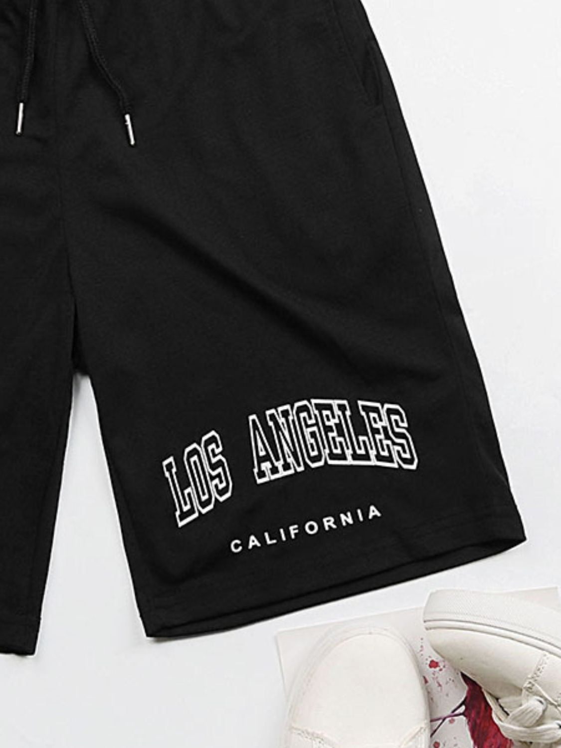 Perfee LOS ANGELES CALIFORNIA Graphic Drawstring Shorts