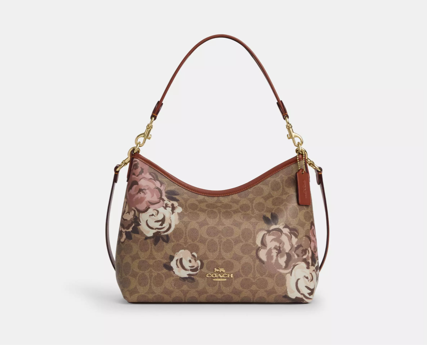 Coach Laurel Shoulder Bag In Signature Canvas With
Rose Print