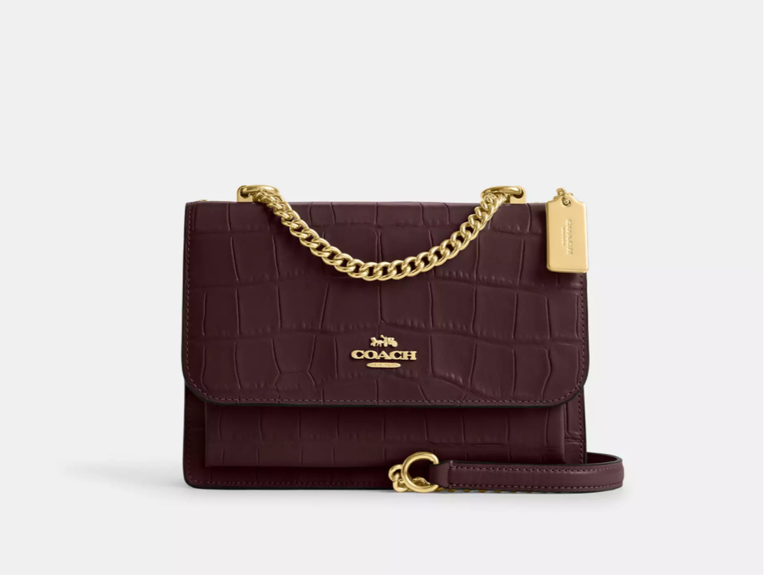 Coach Klare Crossbody Leather Bag In Gold/Merlot