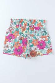 Floral Elastic Waist Shorts