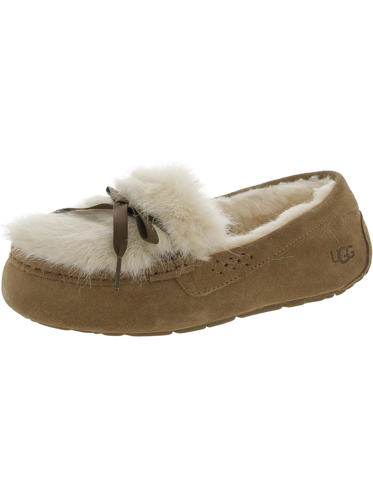 Tazz Womens Suede Moccasin Slippers