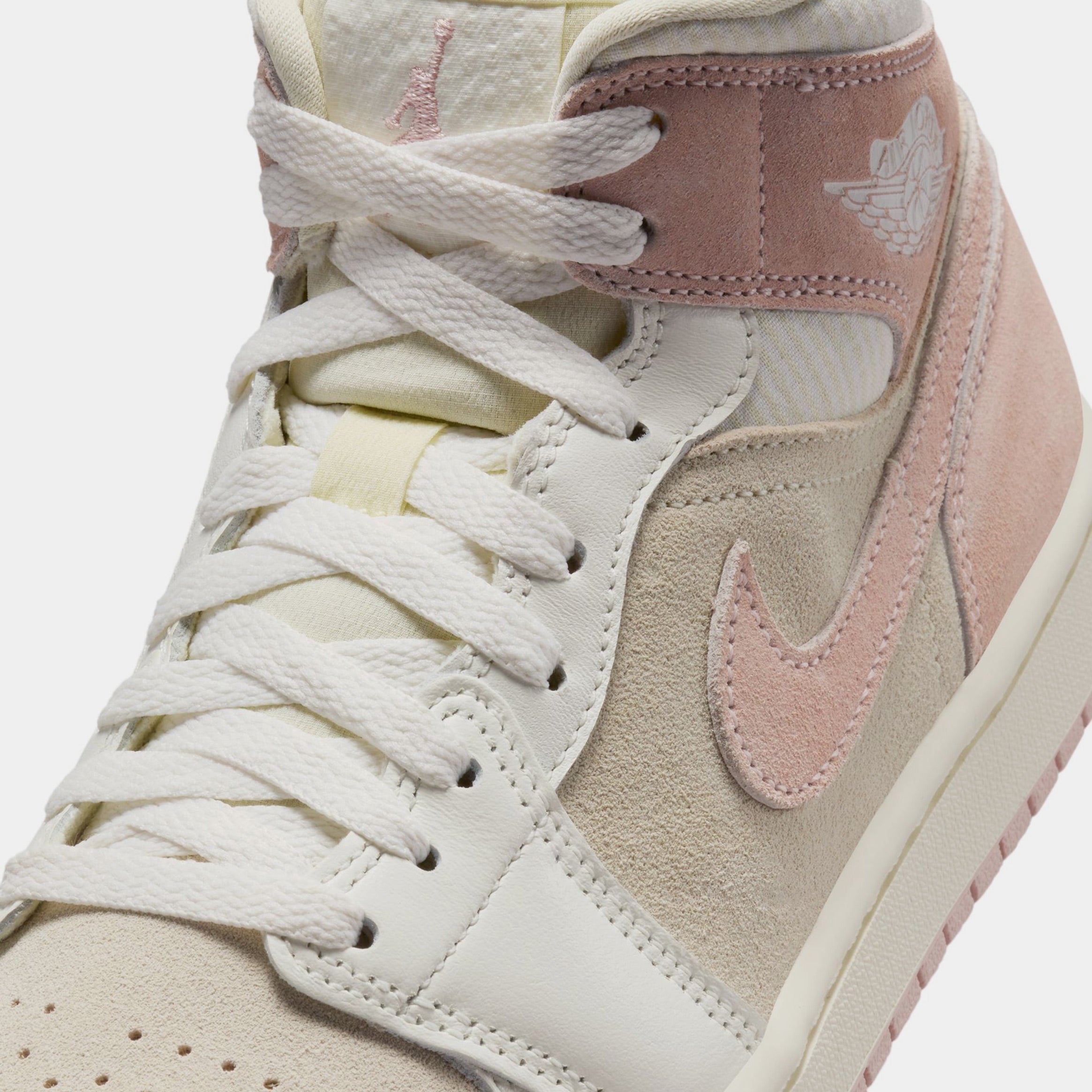 Air Jordan 1 Retro Mid SE Womens Lifestyle Shoes (Coconut Milk/Legend Pink/Sail)