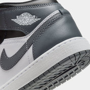 Air Jordan 1 Retro Mid Iron Grey Grade School Lifestyle Shoes (Black/White/Iron Grey)