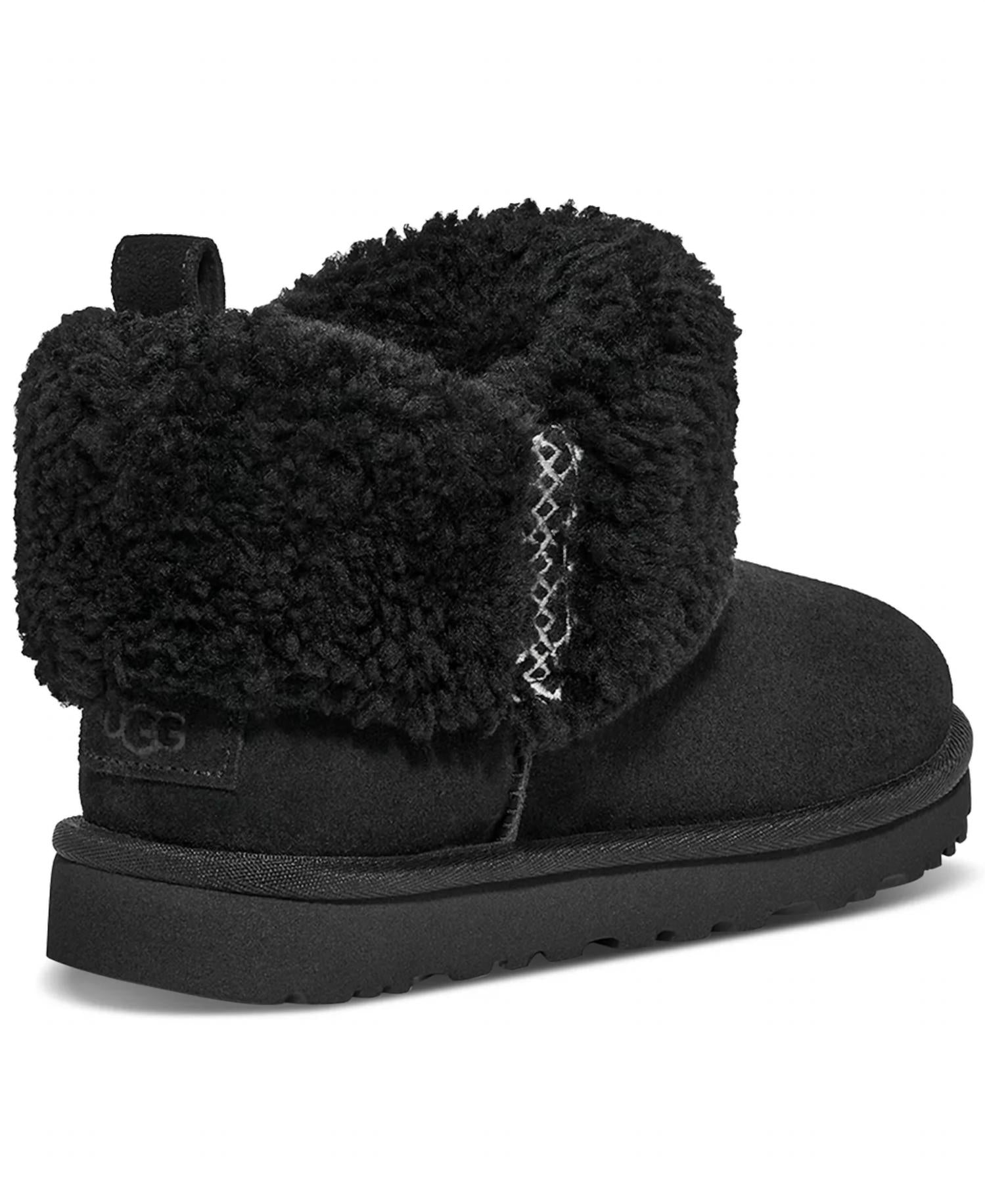 Women's Ultra Mini Ugg Braid Boot In Black