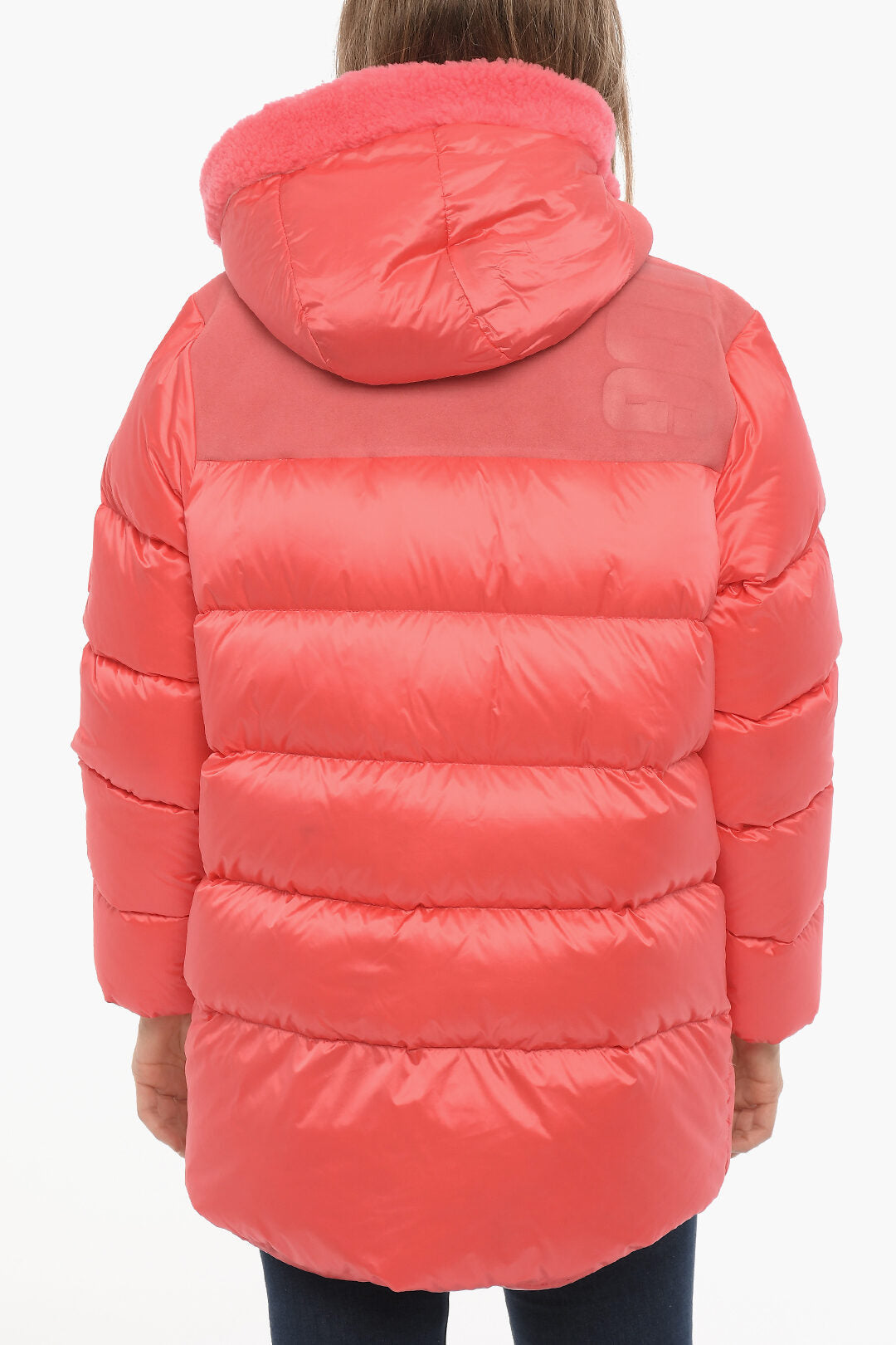 UGG Nylon SHASTA Down Jacket with Real Fur Details