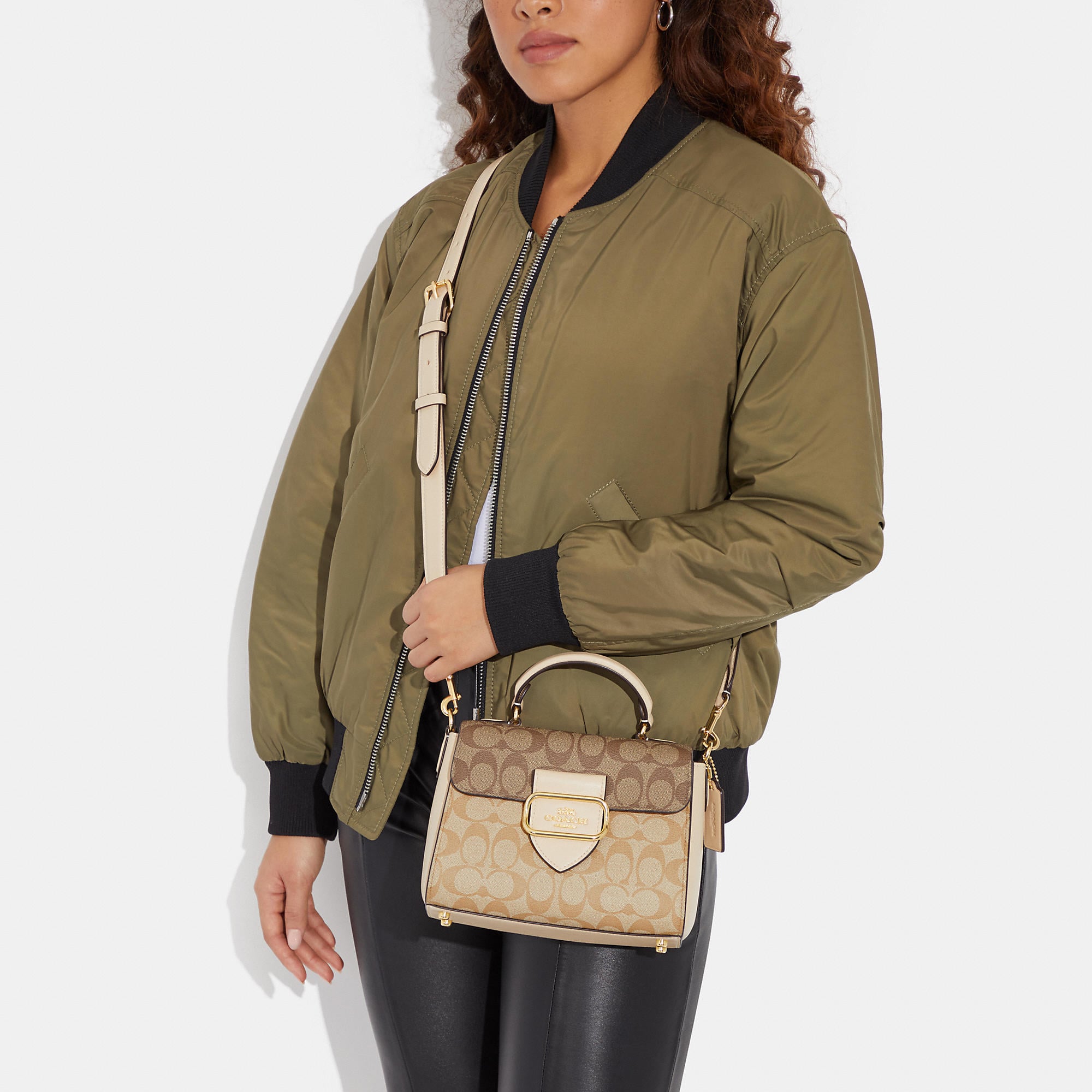 Coach Outlet Morgan Top Handle Satchel In Blocked Signature Canvas