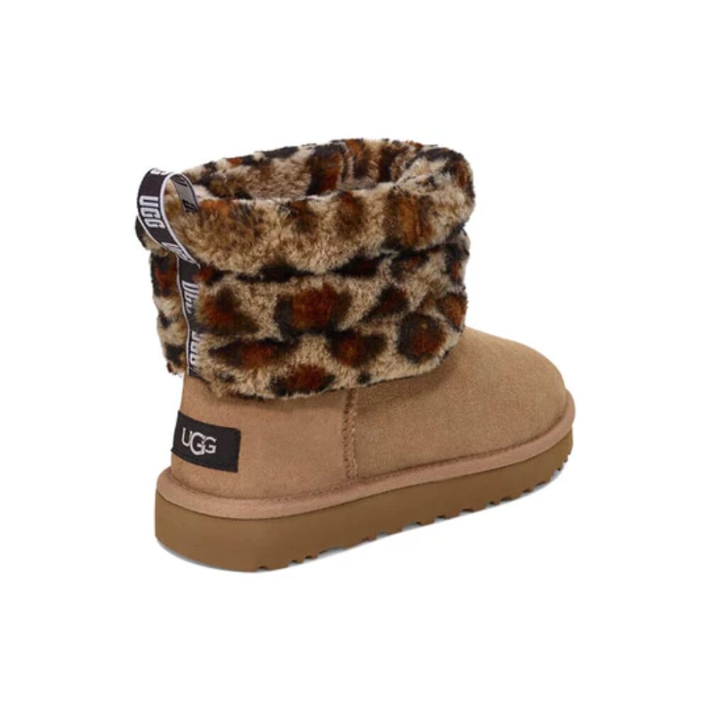 UGG Fluff Mini Quilted Leopard Leopard Brown  W-1105358-AMP Women's