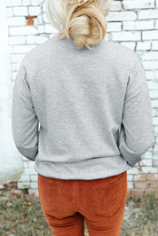 Drop Shoulder Ribbed Trim Sweatshirt