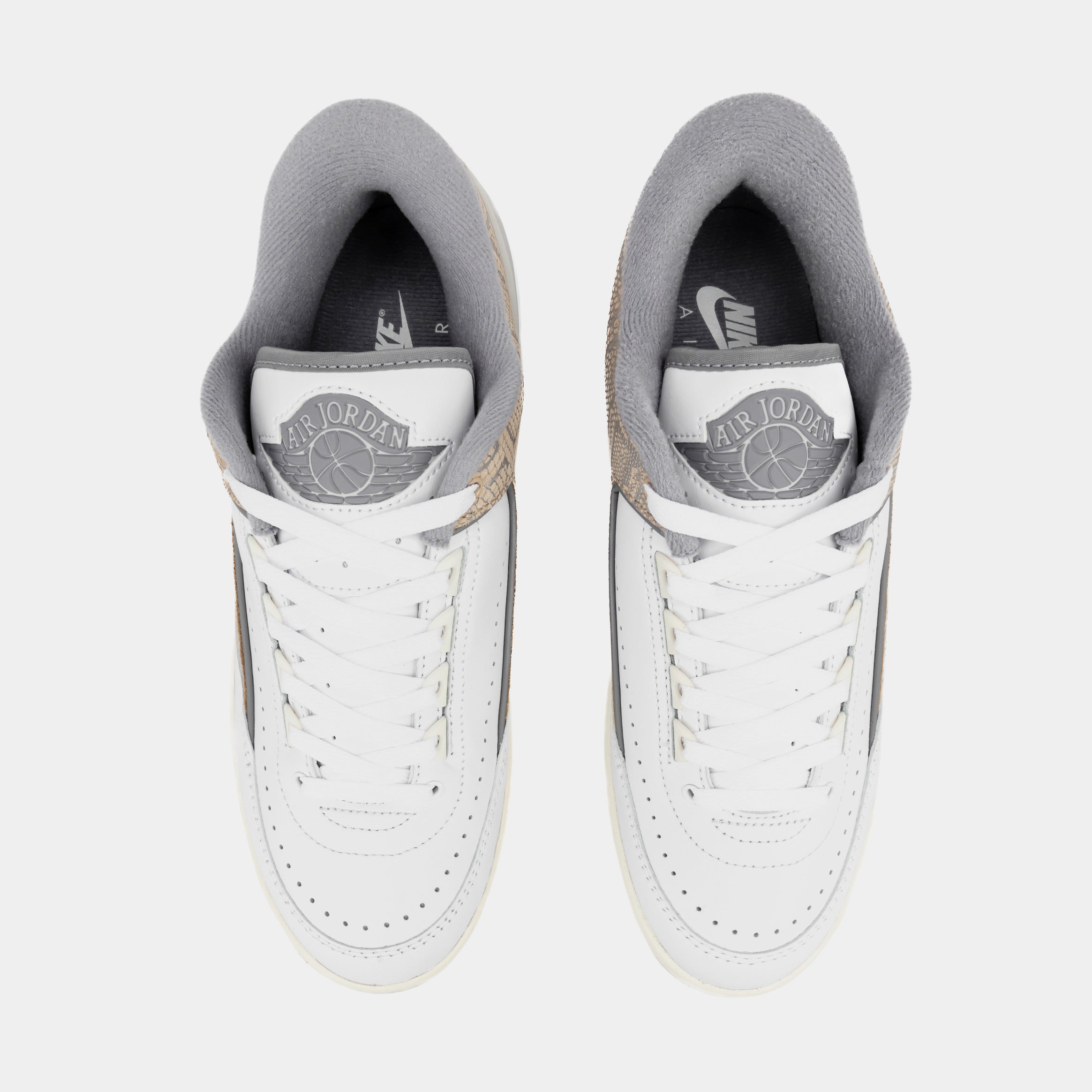 Air Jordan 2 Retro Low Python Mens Lifestyle Shoes (White/Cement Grey/Sanddrift/Neutral Grey/Sail)