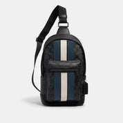 Coach Outlet West Pack In Signature Canvas With Varsity Stripe