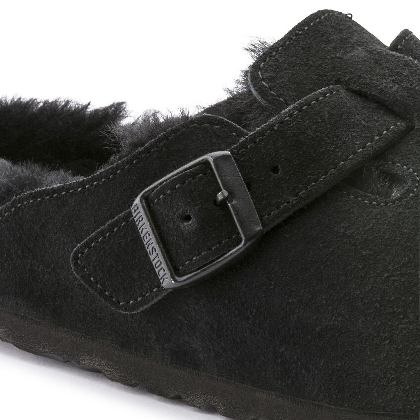 Birkenstock Boston Shearling Suede in Black