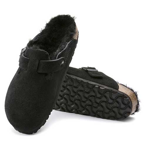 Boston Shearling Black Suede Leather- Regular/Wide