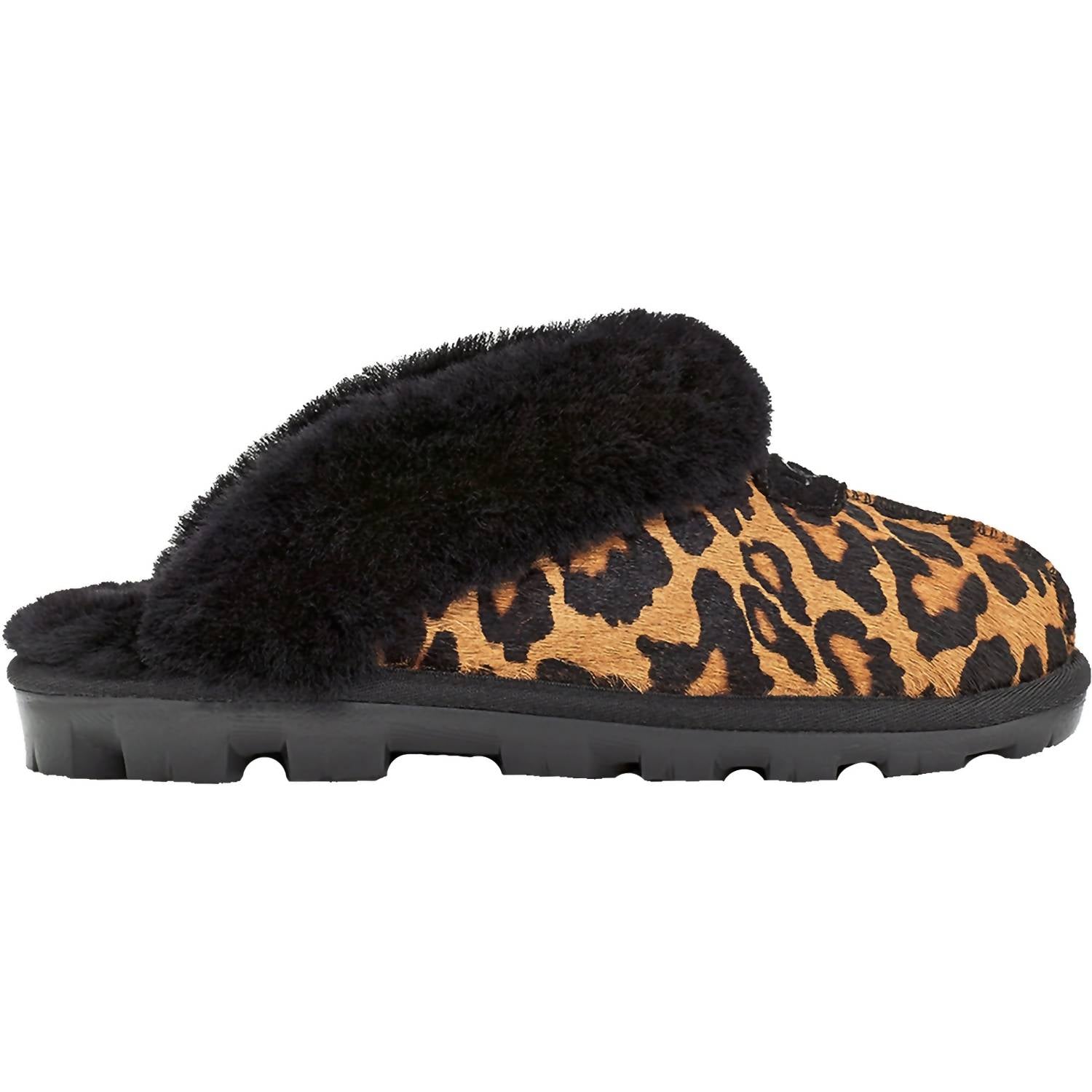 Women's Coquette Panther Print Shearling Slippers In Butterscotch