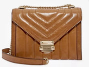 Michael Kors Whitney Medium Flap Chain Shoulder Bag In Tan