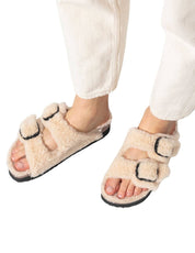 Cozette Slippers In Teddy Eggshell