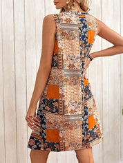 Printed Sleeveless Mini Dress