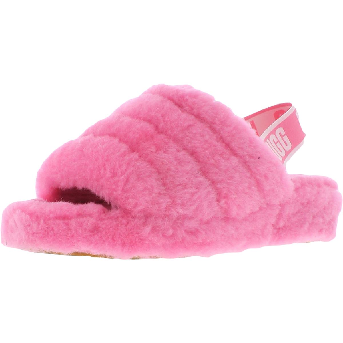 Fluff Yeah Womens Shearling Slingback Slide Slippers