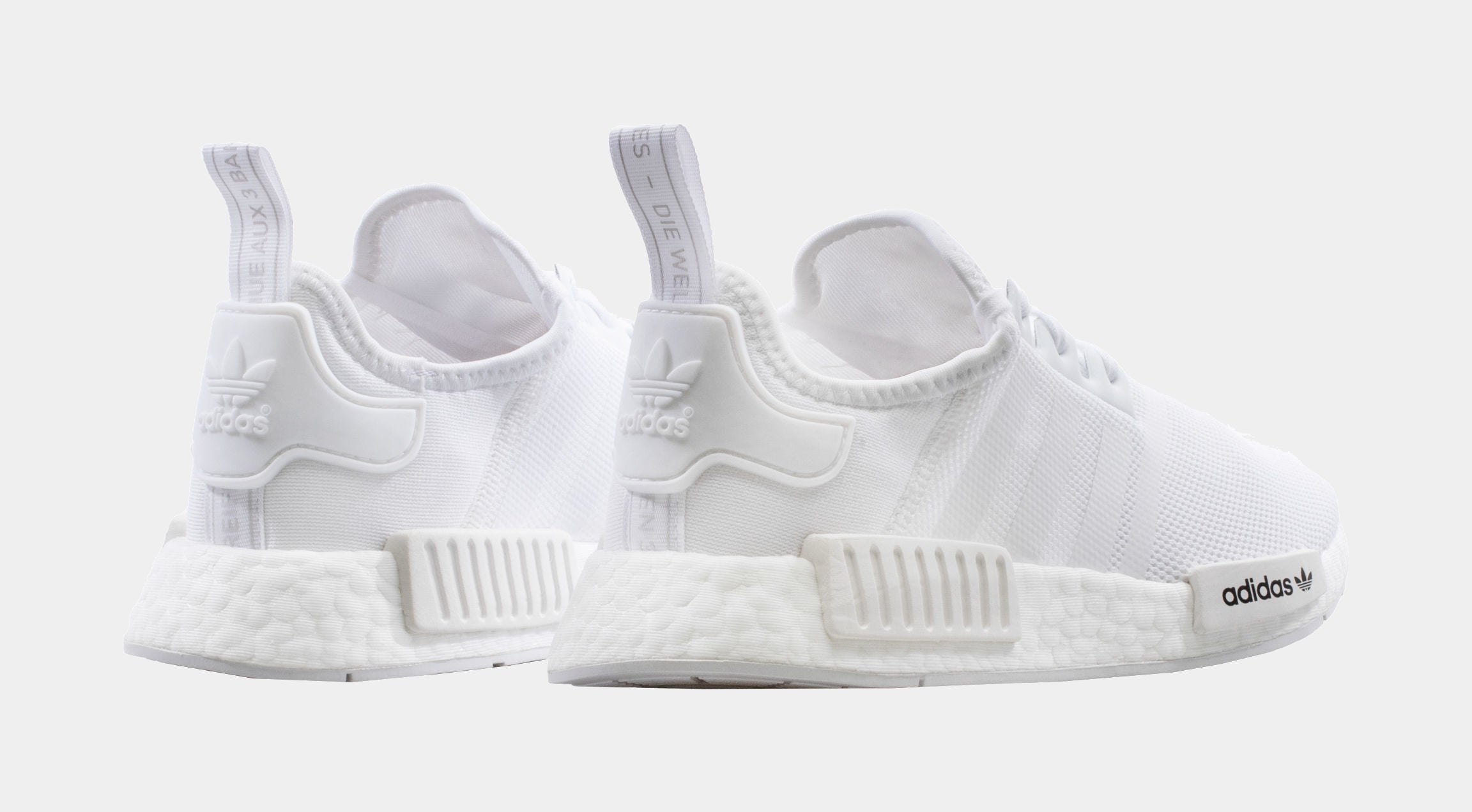 NMD R1 Grade School Running Shoe (White)