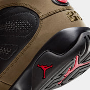 Air Jordan 9 Retro Olive Grade School Lifestyle Shoes (Black/True Red/Light Olive)