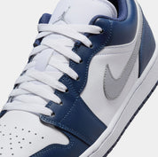 Air Jordan 1 Retro Low Midnight Navy Mens Lifestyle Shoes (White/Midnight Navy/Wolf Grey)