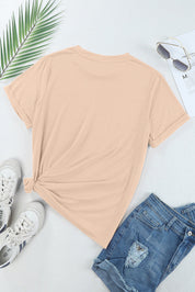 Bow Graphic Round Neck Short Sleeve T-Shirt