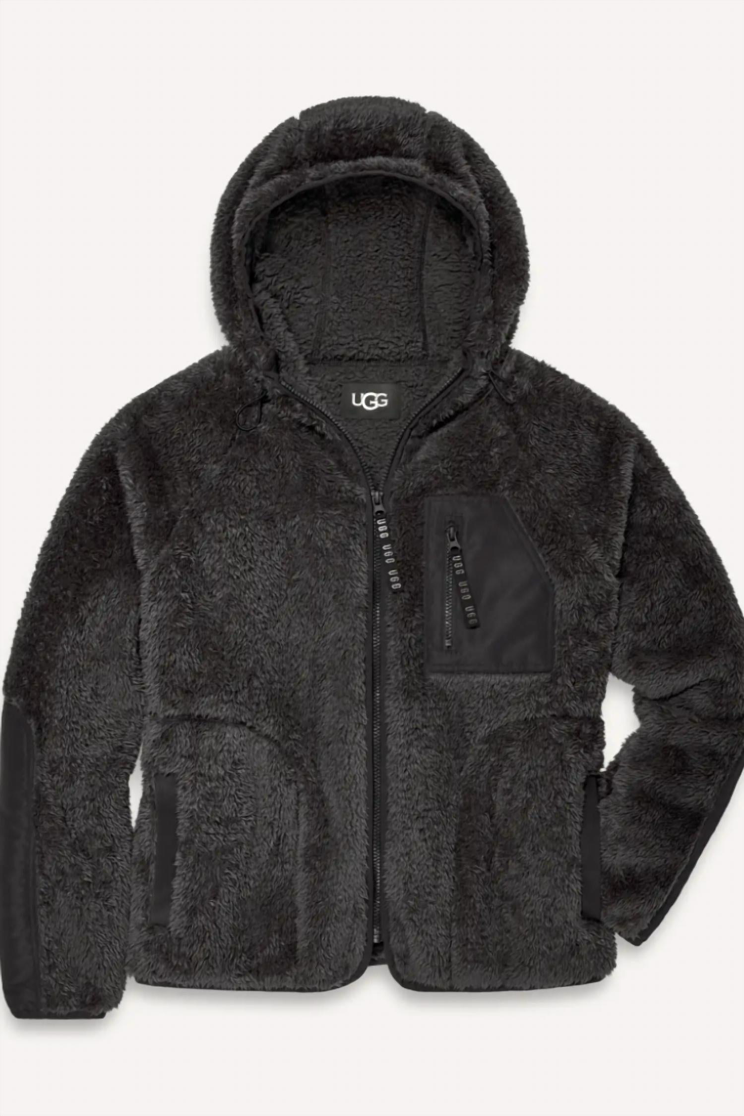 Ruthie Uggfluff Zip Hoodie In Ink Tar