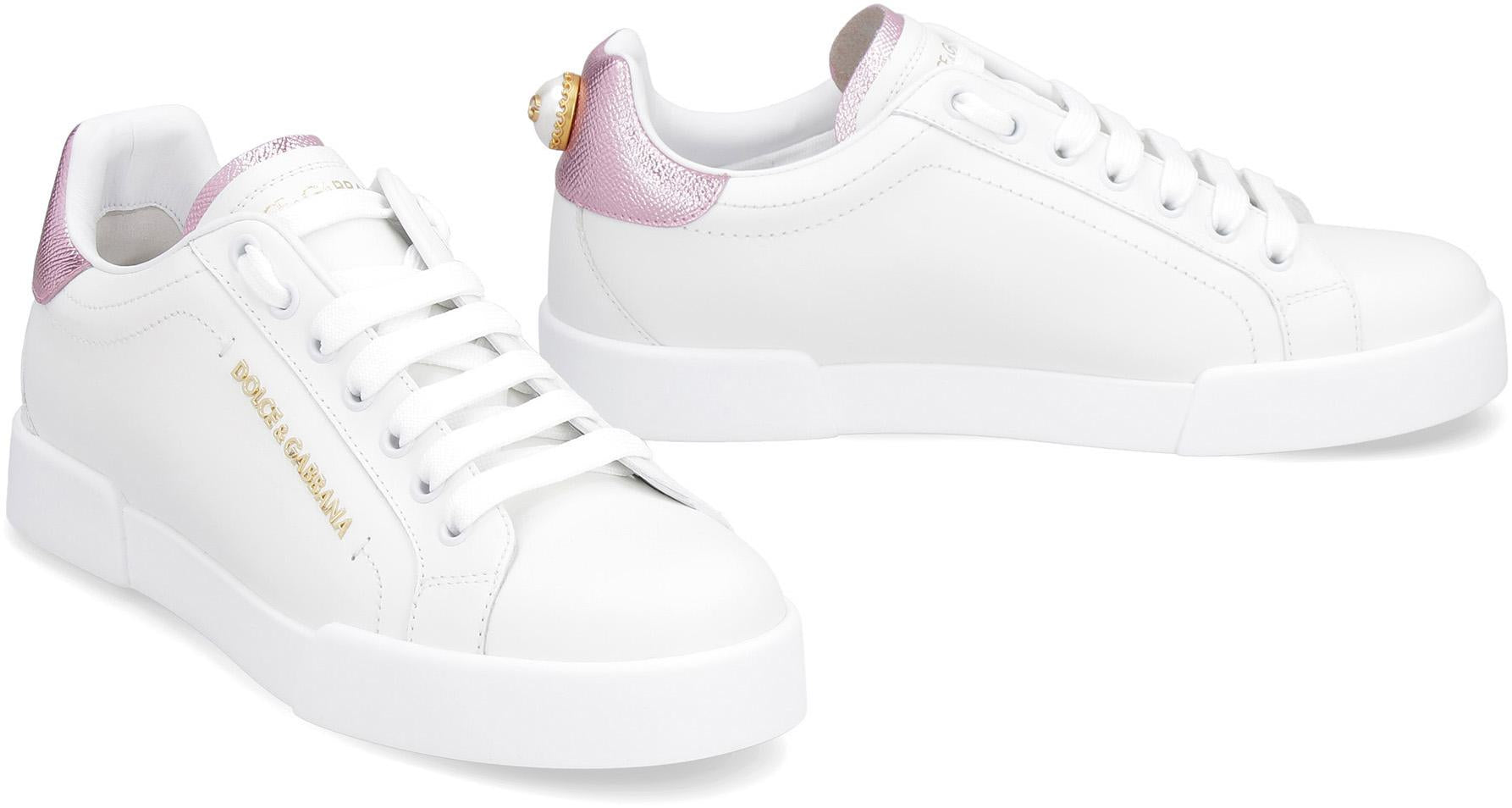 Dolce & Gabbana Portofino Leather Low-Top Sneakers