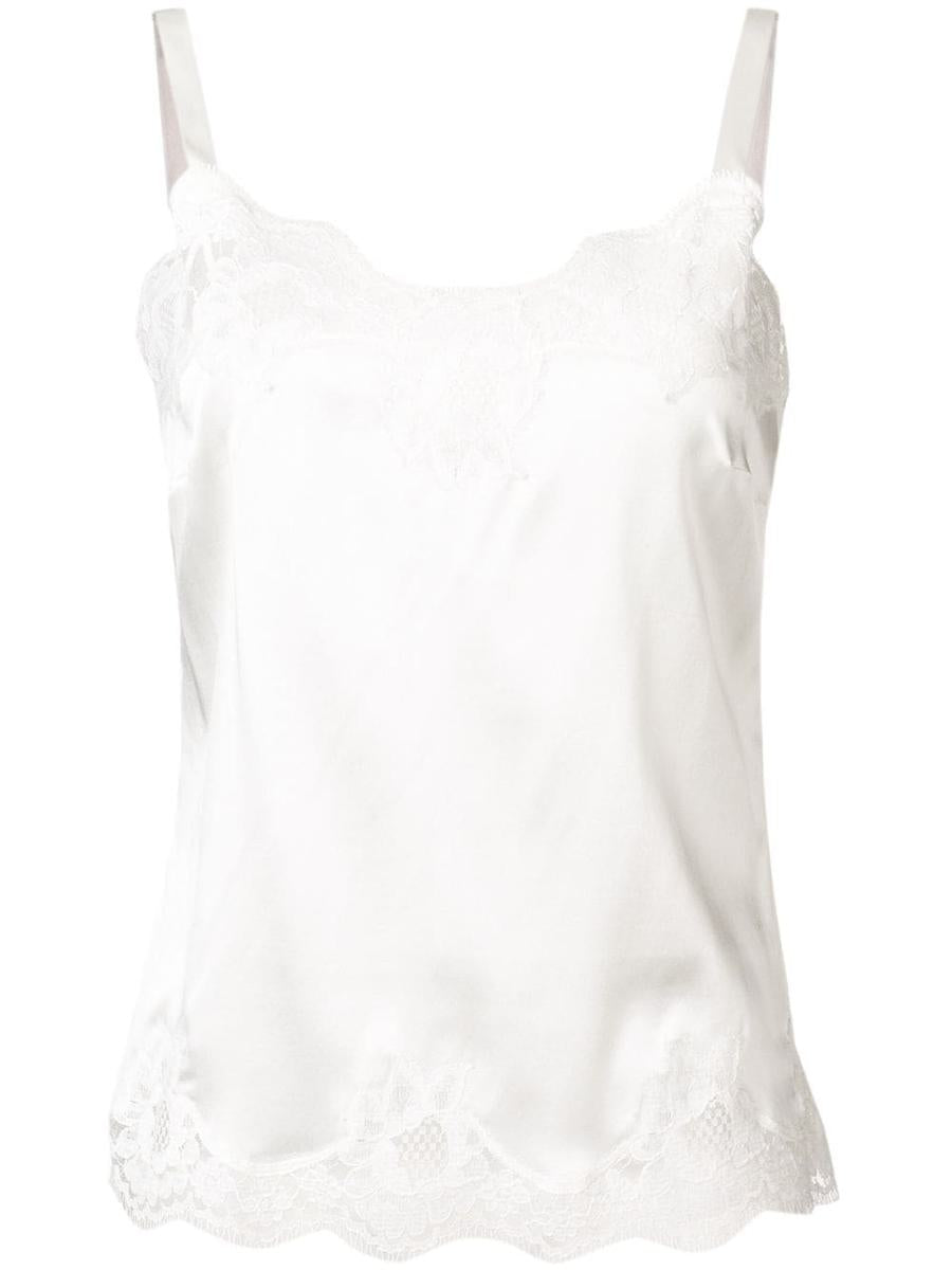 Dolce & Gabbana Lace-Detail Satin Camisole Top Clothing