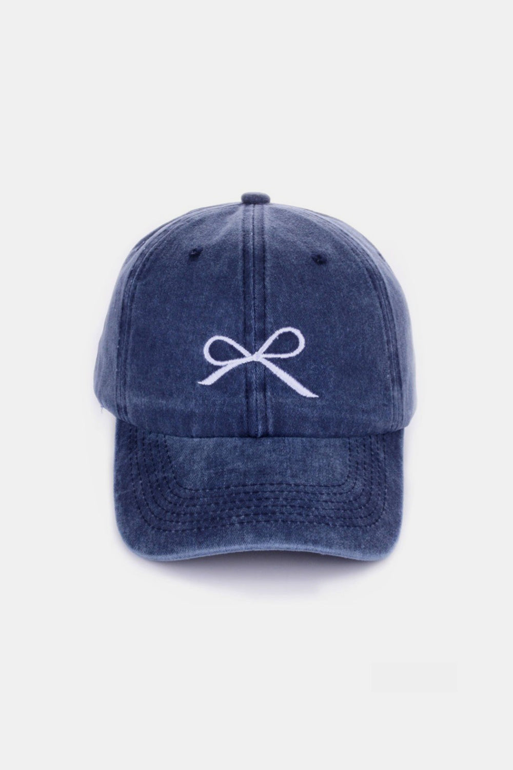 Zenana Bow Embroidered Washed Cotton Caps