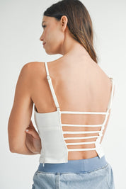 MABLE Strappy Back Cropped Cami