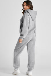 Dropped Shoulder Long Sleeve Hoodie and Pants Active Set