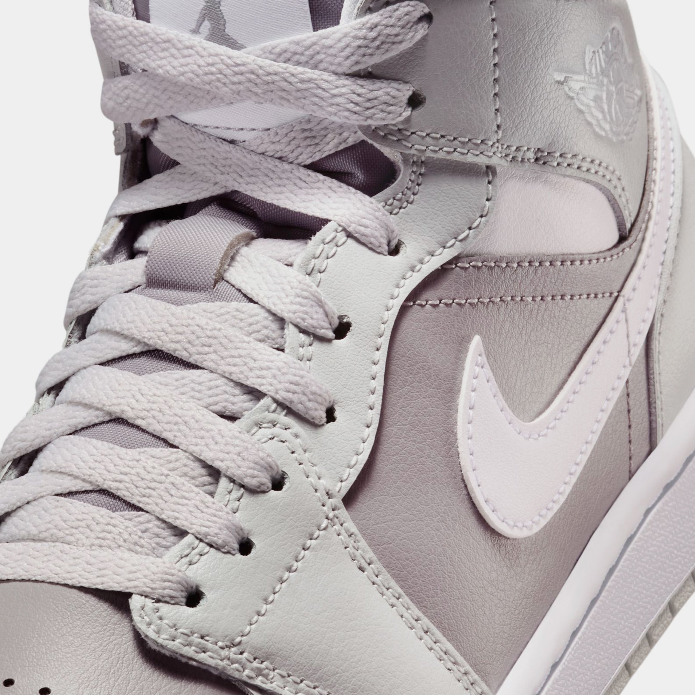 Air Jordan 1 Mid Womens Basketball Shoes (Photon Dust/Atmosphere Grey/White)