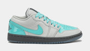 Air Jordan 1 Retro Low Polaroid Womens Lifestyle Shoes (White/Teal/Grey)