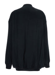 'Jumbo Peter Flight' Black Bomber Jacket In Virgin Wool Woman